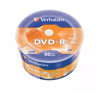 Verbatim DVD-R matná strieborná 50 ks balenie wrap spindle