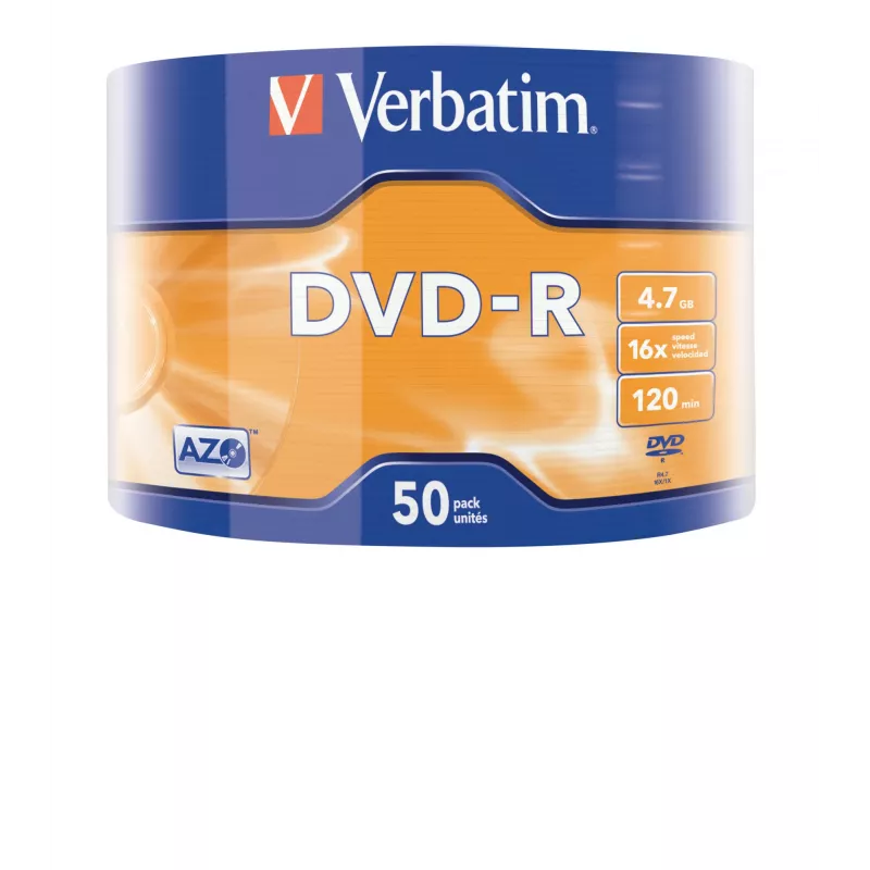 Verbatim DVD-R matná strieborná 50 ks balenie wrap spindle