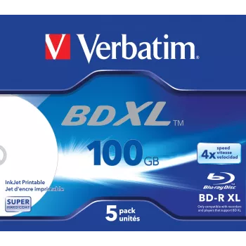 Verbatim BD-R XL 100GB* 4x Wide Inkjet Printable 5 ks jewel case