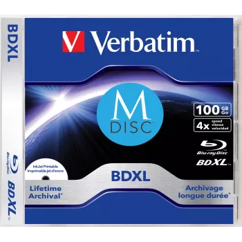 Verbatim MDISC Lifetime archival BDXL 100GB - jednotlivý disk, 100 GB, BDXL, jewelcase, 1 ks