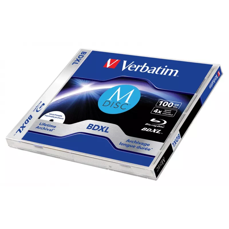 Verbatim MDISC Lifetime archival BDXL 100GB - jednotlivý disk, 100 GB, BDXL, jewelcase, 1 ks