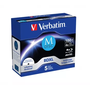 Verbatim M-Disc BD-R XL 100 GB 4x, Jewel Case, 5 ks (43834)