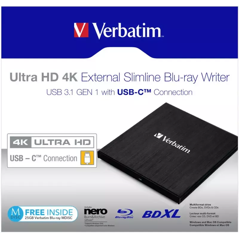 Verbatim 43888 optická mechanika Blu-Ray DVD Combo čierna
