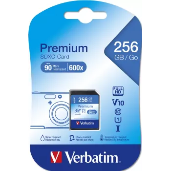 Flash pamäť Verbatim Premium 256 GB SDXC UHS-I Class 10