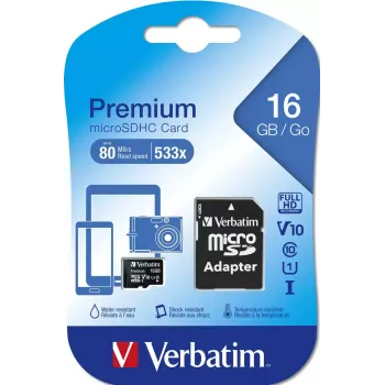 MicroSDHC Verbatim Premium 16 GB Class 10 čierna
