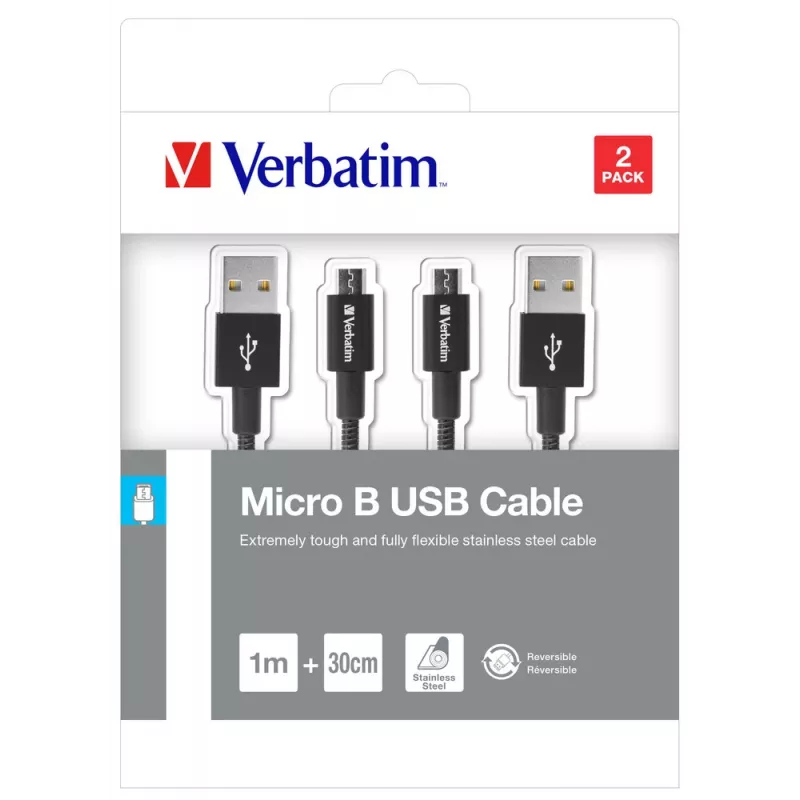 Verbatim 48875 USB kábel USB 3.2 Gen 1 (3.1 Gen 1) 1 m Micro-USB A USB A čierny