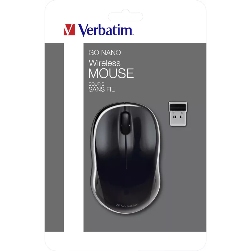 Verbatim Go Nano myš kancelárska obojručná RF Wireless 1600 DPI