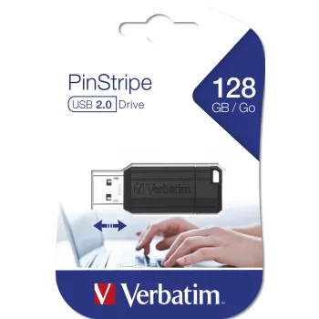 Verbatim PinStripe - USB kľúč 128 GB - čierna