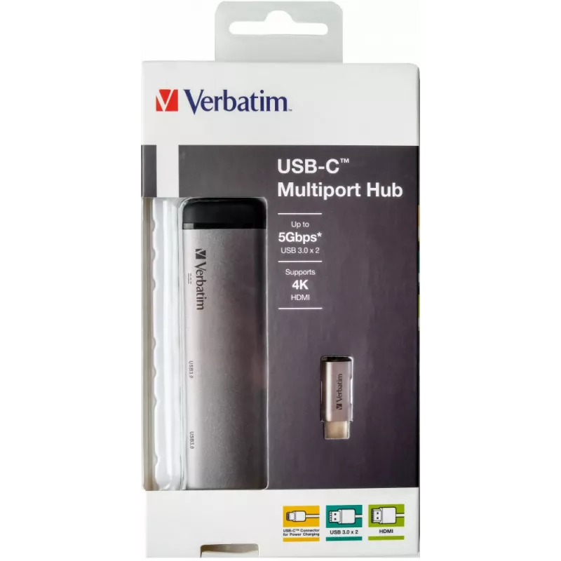 Verbatim 49140 dokovacia stanica/port replikátor pre notebook USB 3.2 Gen 1 (3.1 Gen 1) Type-C