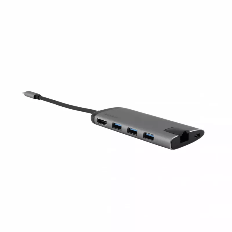 Verbatim 49142 dokovacia stanica/port replikátor pre notebook USB 3.2 Gen 1 (3.1 Gen 1) Type-C čierna, strieborná
