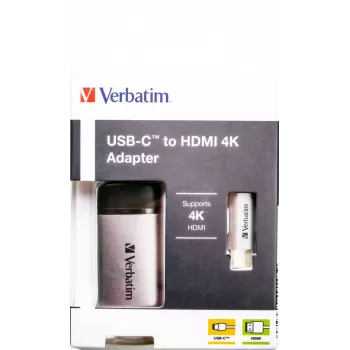 Verbatim 49143 video kábel adaptér 0,1 m USB Type-C HDMI čierna, strieborná