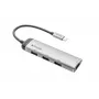 Verbatim USB-C multiport hub, štyri porty USB 3.2 Gen 1, USB 3.2 Gen 1 (3.1 Gen 1) Type-C, USB 3.2 Gen 1 (3.1 Gen 1) Type-A, 5000 Mbit/s, sivý, hliník, plast, 0,15 m
