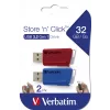 Verbatim Store 'n' Click - USB disk 2.0 (3.2 GEN1) - 2x32 GB - červená/modrá