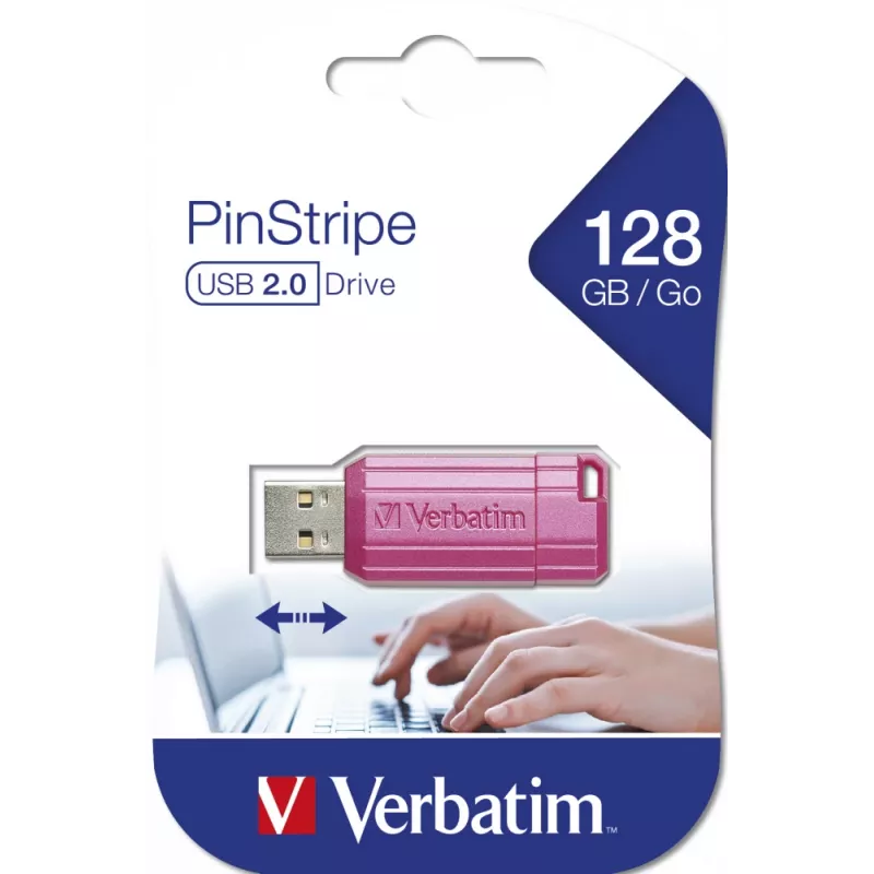 Verbatim PinStripe USB flash disk 128 GB USB Type-A 2.0 ružový