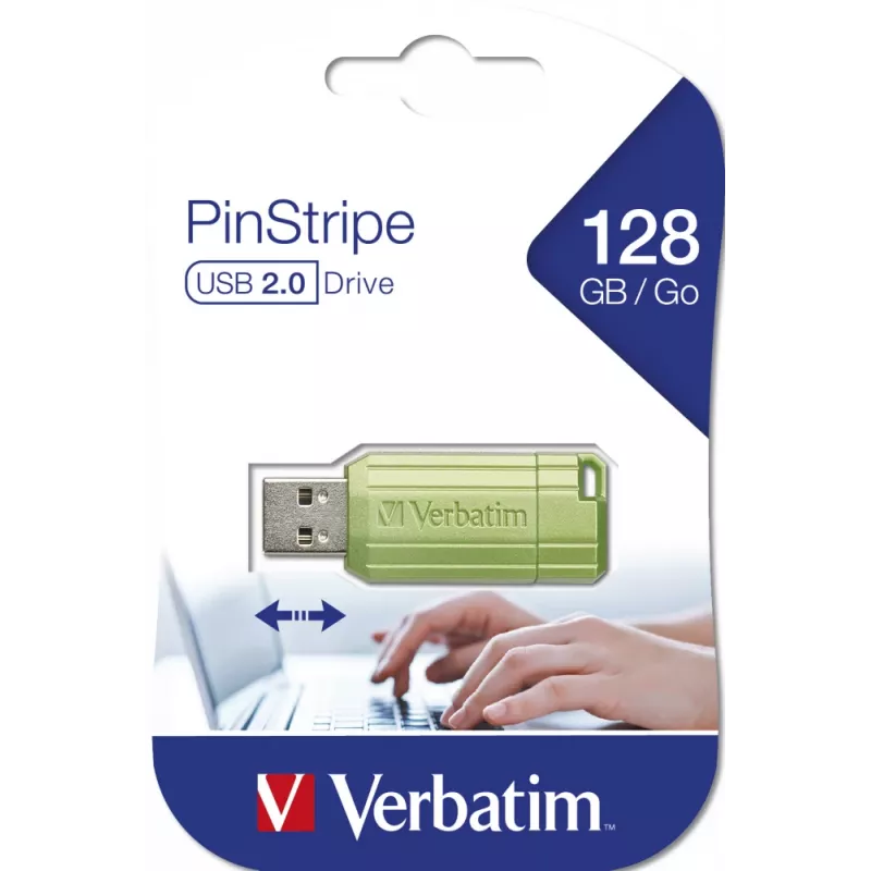 Verbatim PinStripe USB kľúč 128 GB USB Type-A 2.0 zelený