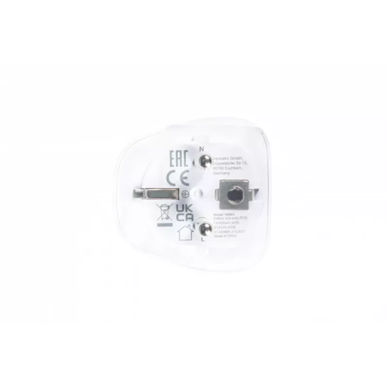 Verbatim 49541 sieťový adaptér univerzálny typ E/F hybrid biely