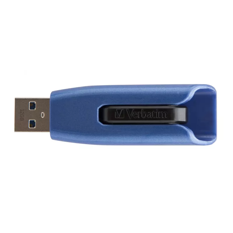 Verbatim V3 MAX - USB 3.0 disk 32 GB - modrá, 32 GB, USB Type-A, 3.2 Gen 1 (3.1 Gen 1), 175 MB/s, Slide, modrá