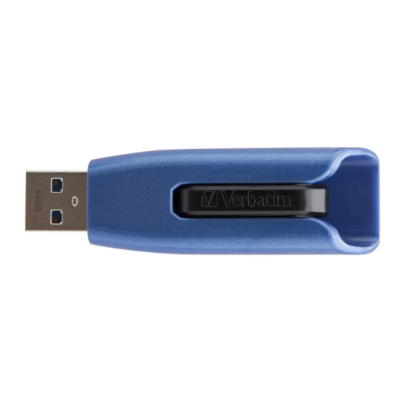 Verbatim V3 MAX - USB 3.0 disk 64 GB - modrá, 64 GB, USB Type-A, 3.2 Gen 1 (3.1 Gen 1), Slide, 10 g, modrá