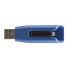 Verbatim V3 MAX - USB 3.0 disk 128 GB - modrá, 128 GB, USB Type-A, 3.2 Gen 1 (3.1 Gen 1), 175 MB/s, Slide, čierna, modrá