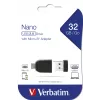 Verbatim Nano - USB 2.0 disk s Micro USB adaptérom 32 GB - čierny