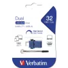 Verbatim Dual - USB 3.0 disk 32 GB - USB-C / USB-A - modrý