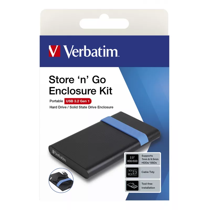 Verbatim Store'N'Go sada puzdra HDD/SSD puzdro čierna, modrá 2,5 palca