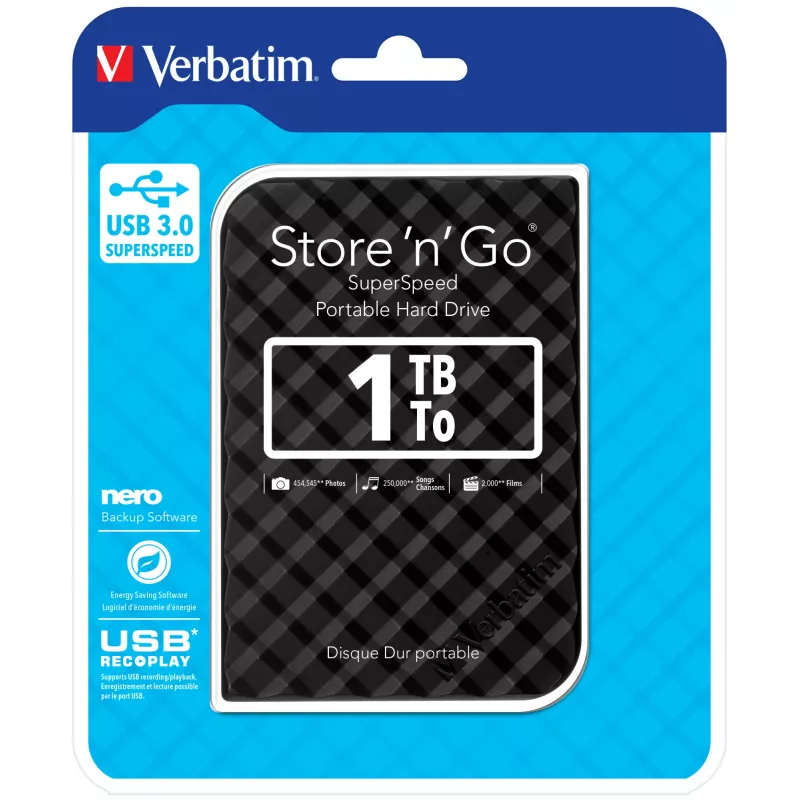 Verbatim Store 'n' Go USB 3.0 pevný disk 1 TB čierny