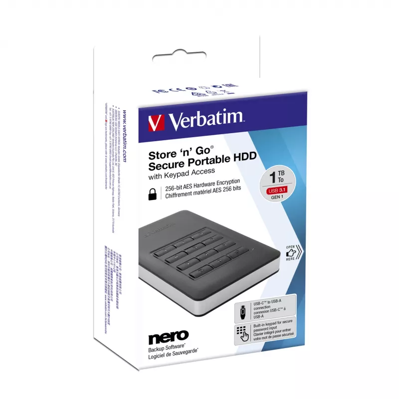 Verbatim Store 'n' Go Secure prenosný HDD s klávesnicovým prístupom 2TB