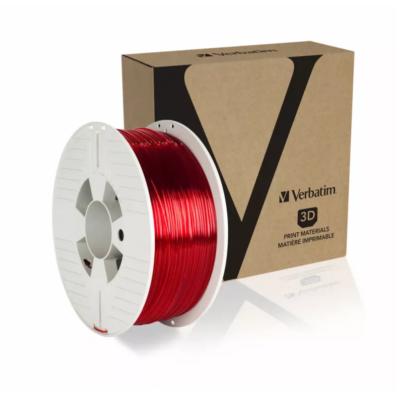 Verbatim 55054 3D tlačový materiál polyetyléntereftalátglykol (PETG) červený, transparentný 1 kg