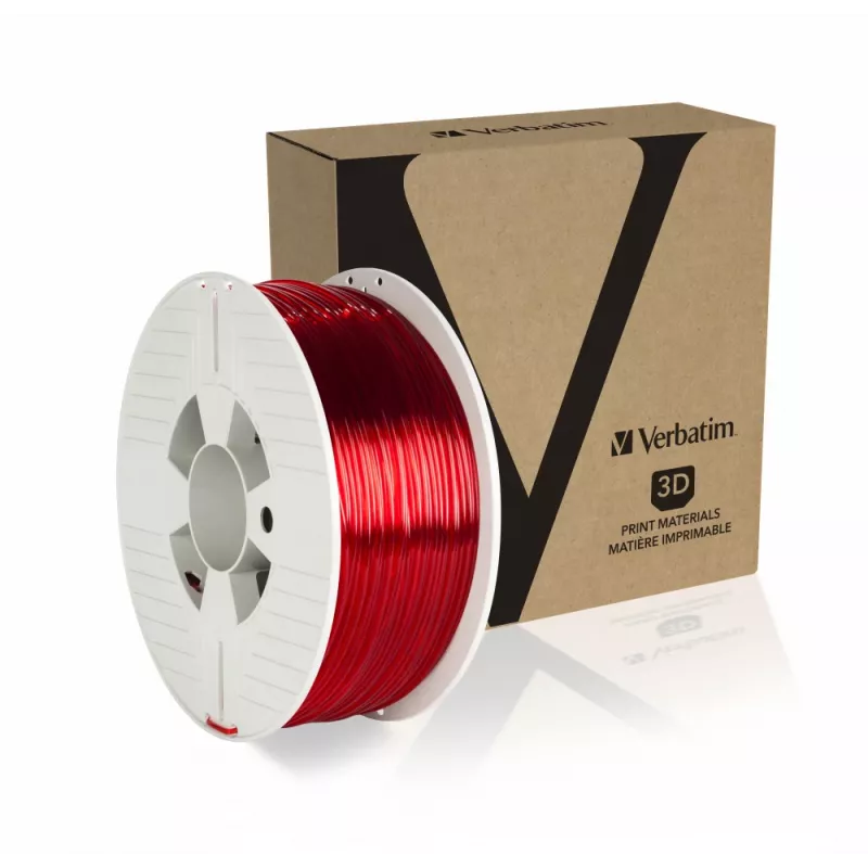 Verbatim 55062 3D tlačový materiál polyetyléntereftalátglykol (PETG) červený, transparentný 1 kg