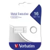 USB kľúč VERBATIM Metal Executive 16 GB, USB 2.0 Type-A, strieborný, bez krytky