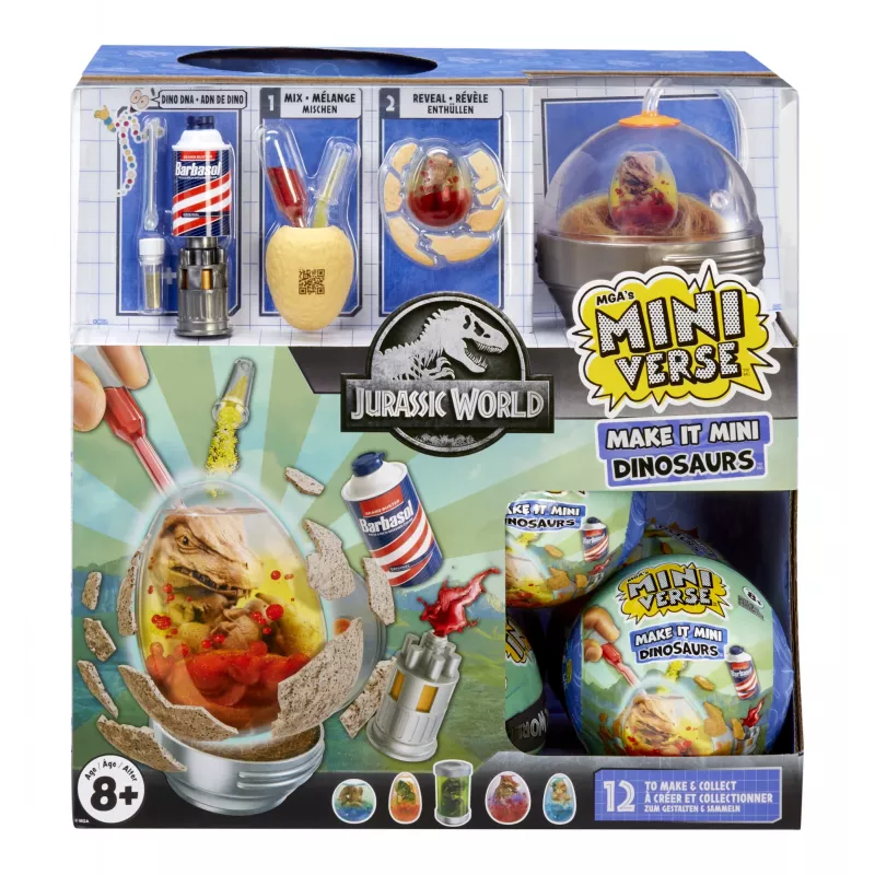 Miniverse Make It Mini Dinosaurs (Jurassic World) v PDQ, 8 rokov, viacfarebné, plast
