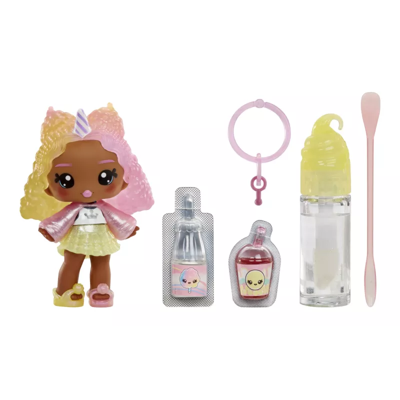 MGA Entertainment Yummiland Lip Gloss bábika séria 2 - Cotton Candy (Nia Candy Fluff)