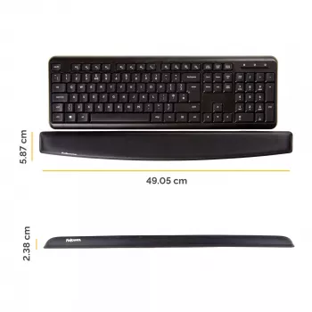 Fellowes podložka pod zápästie pri klávesnici – memory foam podložka pod zápästie – ergonomická podpora zápästia pre počítač, notebook, prácu z domu – čierna
