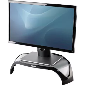 Fellowes podstavec na počítačový monitor s 3 nastaveniami výšky - Smart Suites podstavec na monitor - ergonomicky nastaviteľný podstavec na monitor pre počítač - max. hmotnosť 10 kg/max. veľkosť 21 palcov - čierna