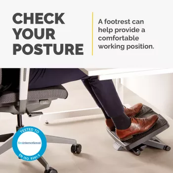 Fellowes podnožka pod stôl – Professional Series ultimátna podnožka ergonomická podnožka s 3 nastaveniami výšky a masážnym povrchom – podnožka do kancelárie a domácnosti – čierna