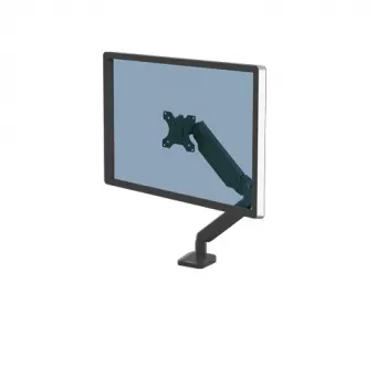 Fellowes Platinum Series držiak monitora – držiak monitora pre 8 kg 40-palcové obrazovky – nastaviteľný stolový držiak monitora – náklon 45° otáčanie 180° rotácia 360° rotácia 360°, VESA 75 x 75/100 x 100 – čierny