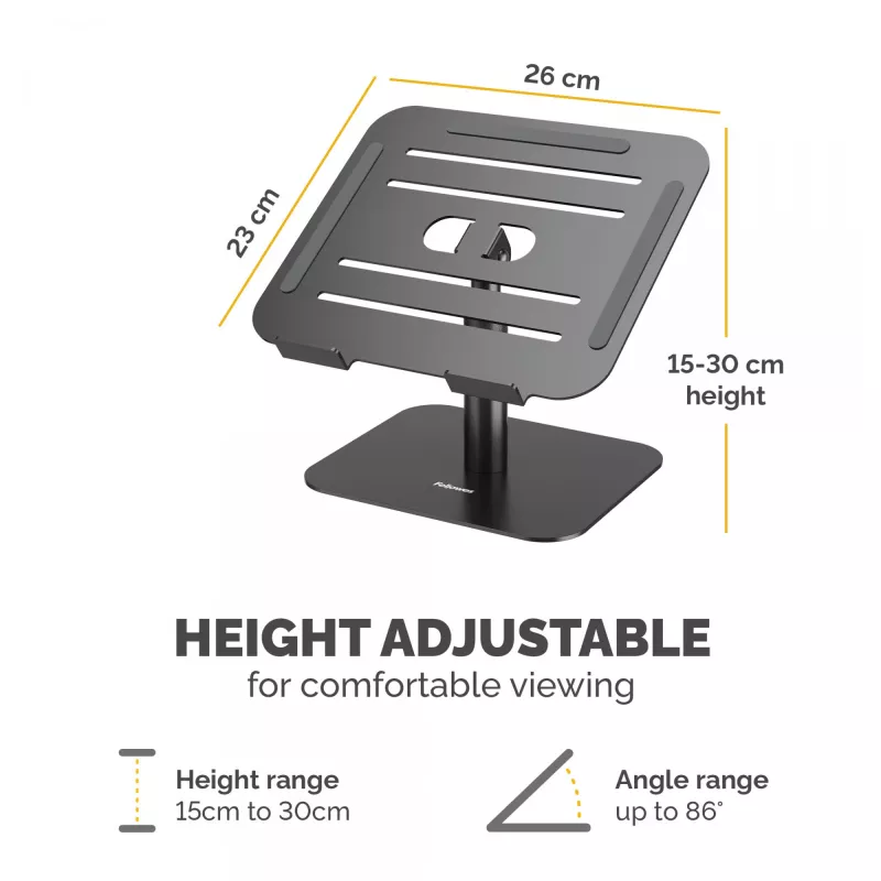 Fellowes Alumia Laptop-Riser – stojan na notebook na stôl, max. veľkosť 15