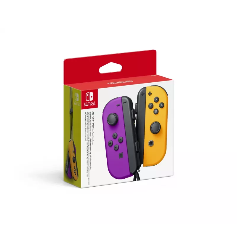 Gamepad NINTENDO Joy-Con bezdrôtový Bluetooth pre Nintendo Switch – čierna/oranžová/fialová, analógový/digitálny, D-pad