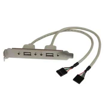 StarTech.com 2-portový adaptér so slotovou krytkou USB A samica, 2 x IDC, 2 x USB A, 0,286 m, strieborný
