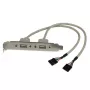 StarTech.com 2-portový adaptér so slotovou krytkou USB A samica, 2 x IDC, 2 x USB A, 0,286 m, strieborný