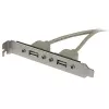 StarTech.com 2-portový adaptér so slotovou krytkou USB A samica, 2 x IDC, 2 x USB A, 0,286 m, strieborný