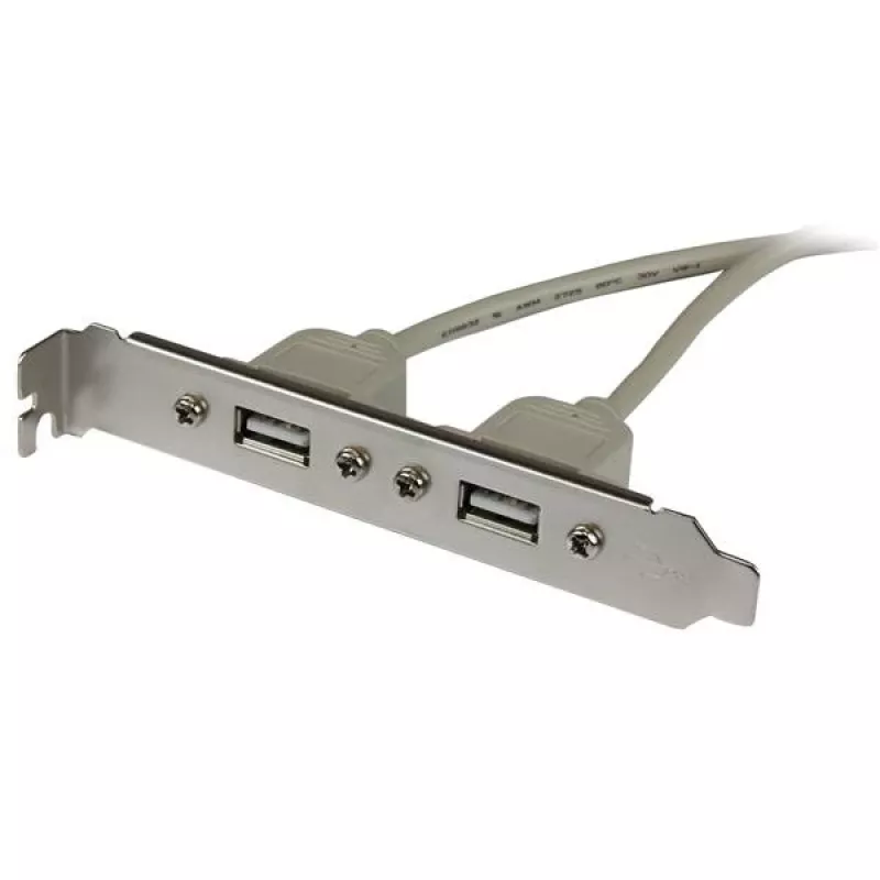 StarTech.com 2-portový adaptér so slotovou krytkou USB A samica, 2 x IDC, 2 x USB A, 0,286 m, strieborný