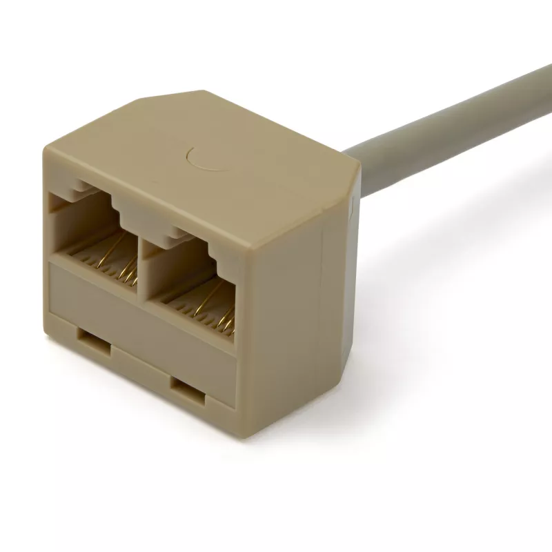 StarTech.com 2-na-1 RJ45 rozbočovací káblový adaptér – samica/samec, 10/100Base-T(X), Cat5e, sivý, polyvinylchlorid (PVC), 0,33 m, konektor samec/samica