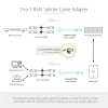 StarTech.com 2-na-1 RJ45 rozbočovací káblový adaptér – samica/samec, 10/100Base-T(X), Cat5e, sivý, polyvinylchlorid (PVC), 0,33 m, konektor samec/samica