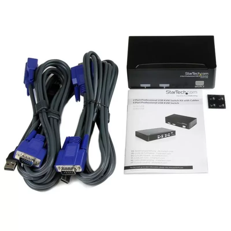 StarTech.com 2-portová profesionálna sada USB KVM prepínača s káblami