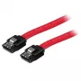 StarTech.com 12 palcový SATA kábel s poistkou, 0,304 m, SATA III, SATA 7-pinový, SATA 7-pinový, konektor samec/konektor samec, červený