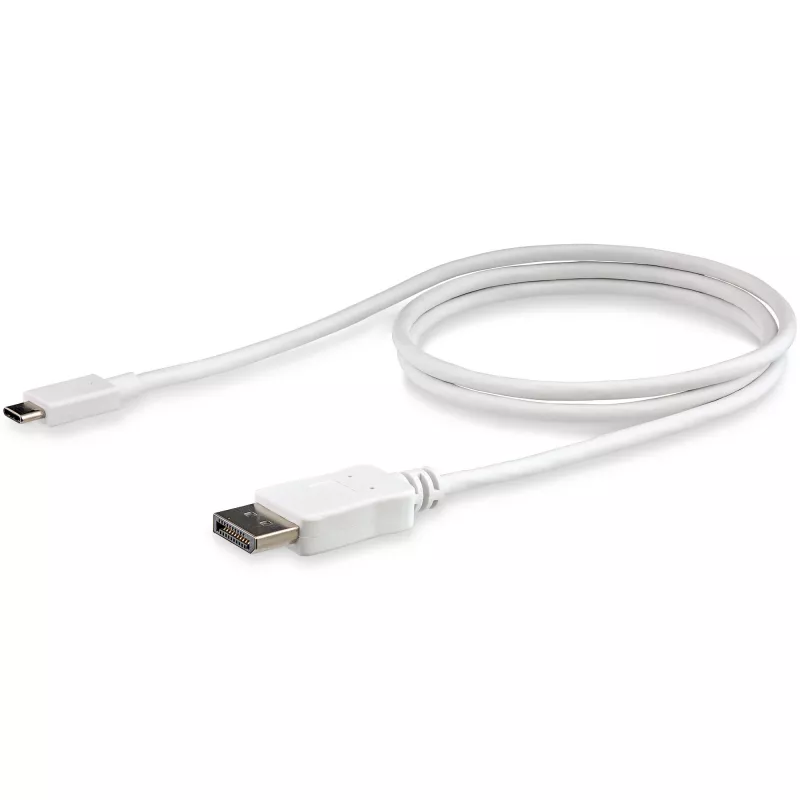 StarTech.com 1 m kábel USB-C na DisplayPort 1.2 4K 60 Hz – adaptérový kábel USB-C na DisplayPort HBR2 – USB Type-C DP Alt Mode na DP monitor video kábel – funguje s Thunderbolt 3 – biely