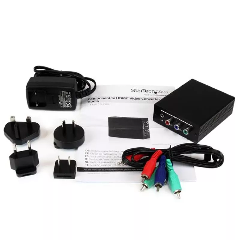 StarTech.com Component na HDMI video konvertor s audio, čierna, RoHS, CE, FCC, 1080p, HDMI, 5 V, 80 mm