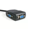 StarTech.com 2-portový VGA video splitter – napájaný cez USB, VGA, 2x VGA, 2048 x 1536 pixelov, čierna, plast, 61 m
